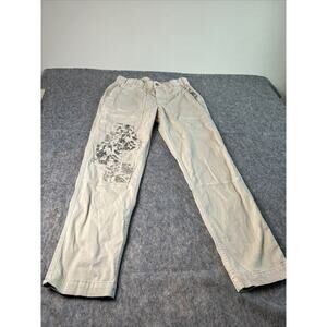 Coldwater Creek Womens Casual Pants Size 10 Khaki Tan Pockets‎ Floral Paisley